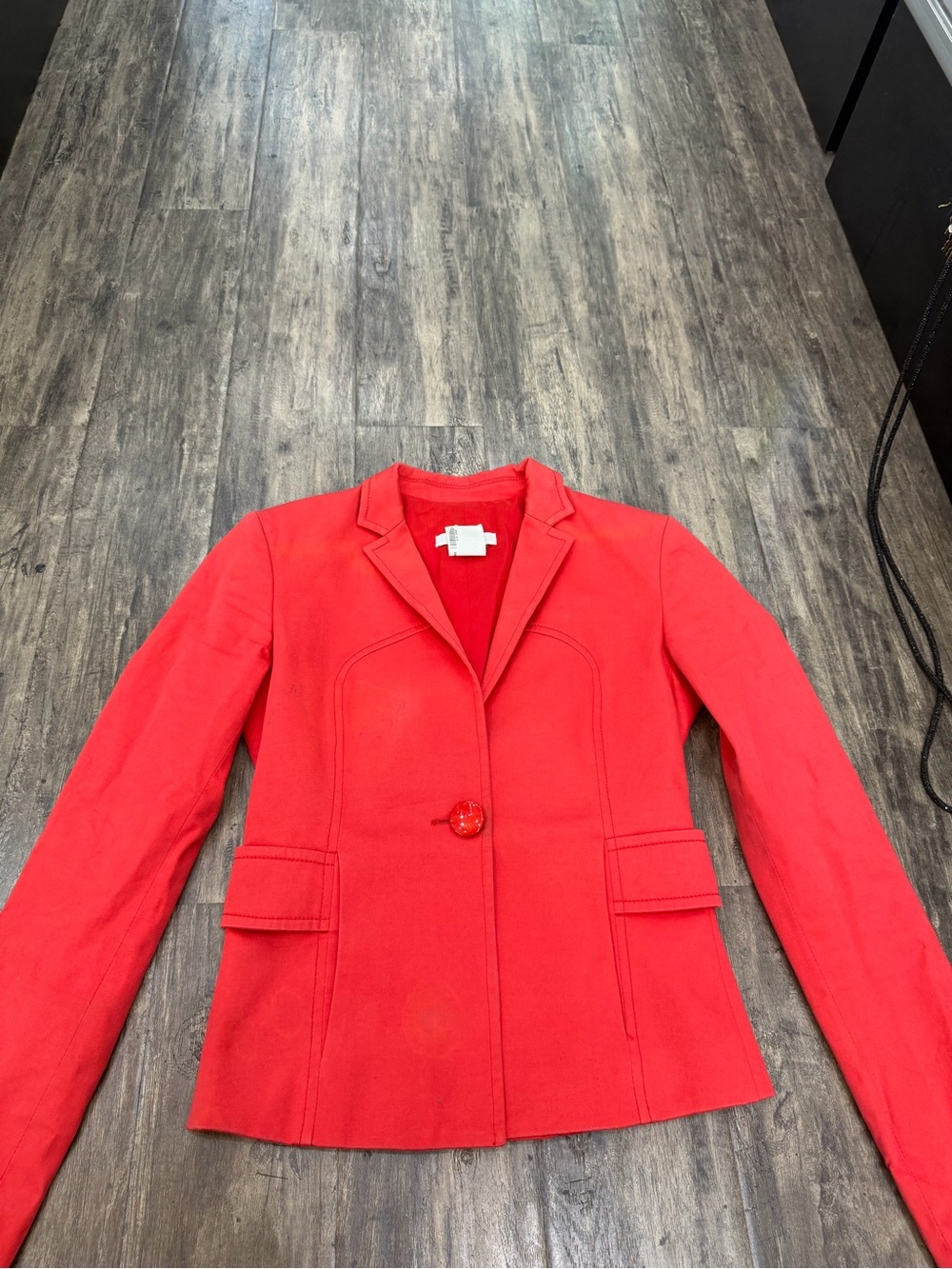 Versace Red Single-Button Tailored Blazer